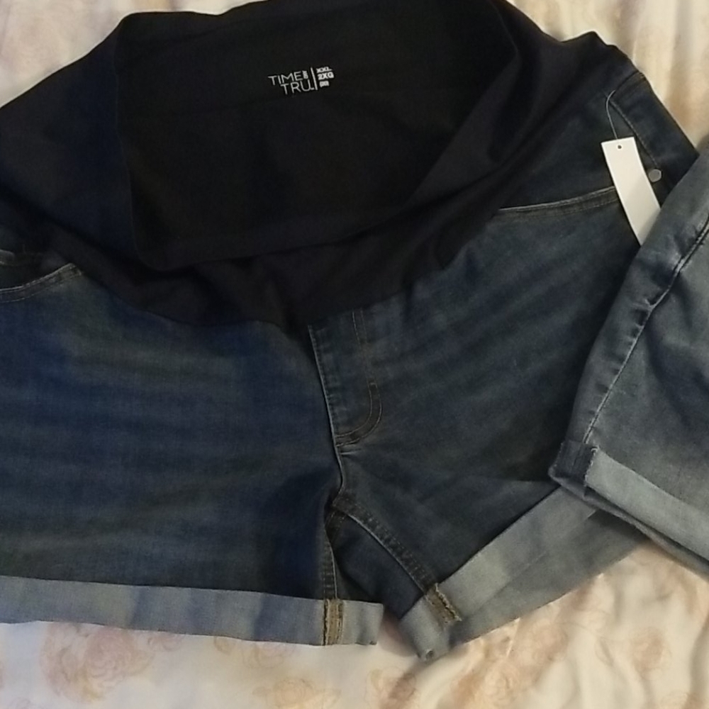 2 pair of maternity jean shorts